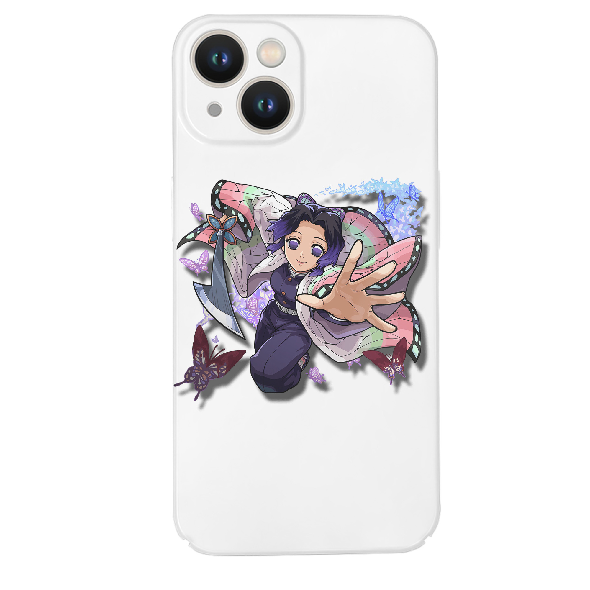 （画像用） 鬼滅の刃（きめつのやいば）蟲柱-胡蝶 しのぶ／こちょう しのぶ Kochou Shinobu 【iPhone 14シリーズ対応】ハードケース